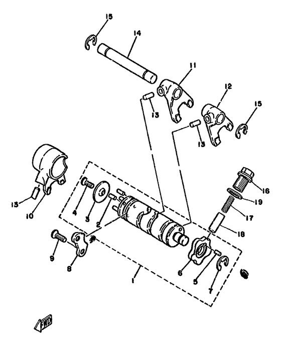 YZ50H Shift cam. fork