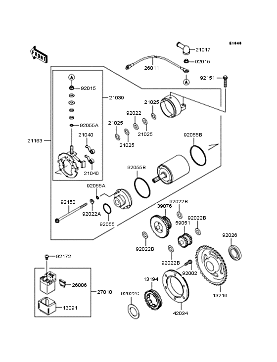 Starter motor/starter clutch