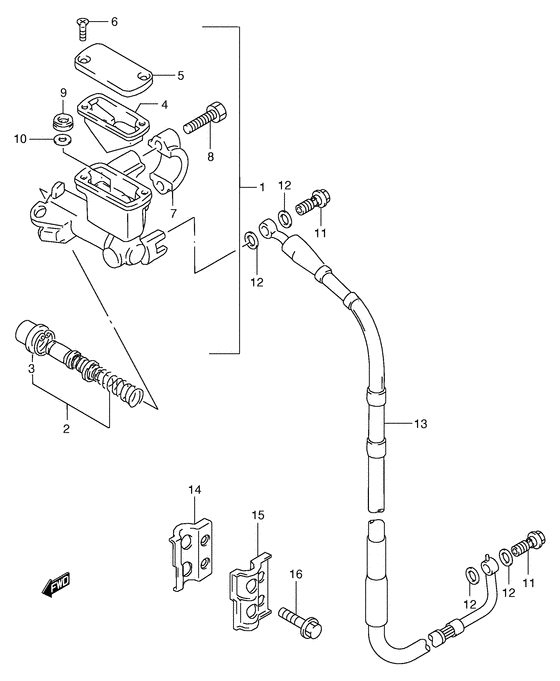 RM250 Передний тормозной цилиндр