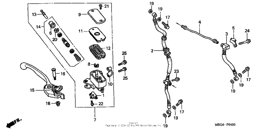 VFR800 Передний главный тормозной цилиндр