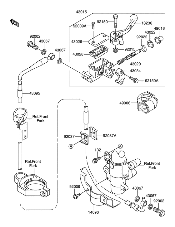 RM100 Передний тормозной цилиндр
