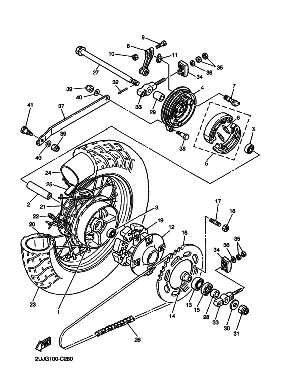 Rear wheel complete assy