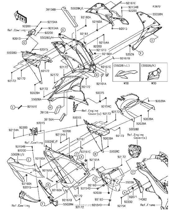 ZX1000 Обтекатель нижний