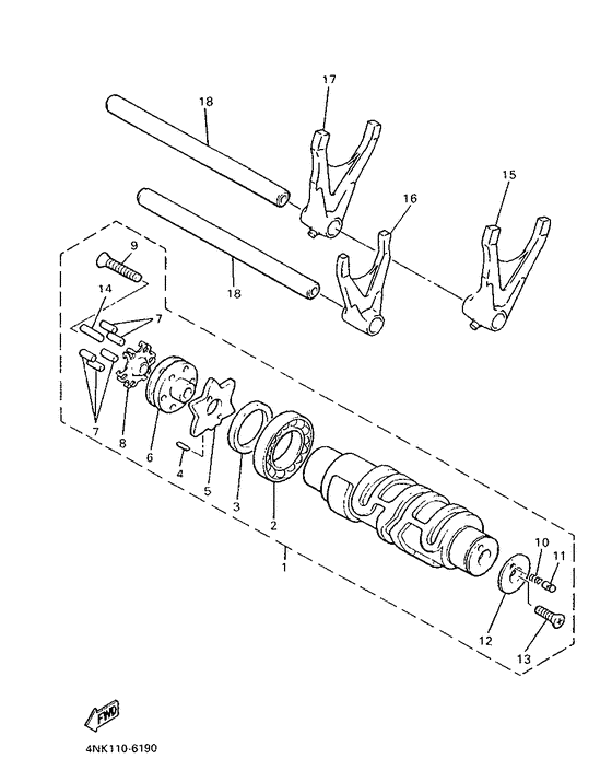 Shift cam. fork