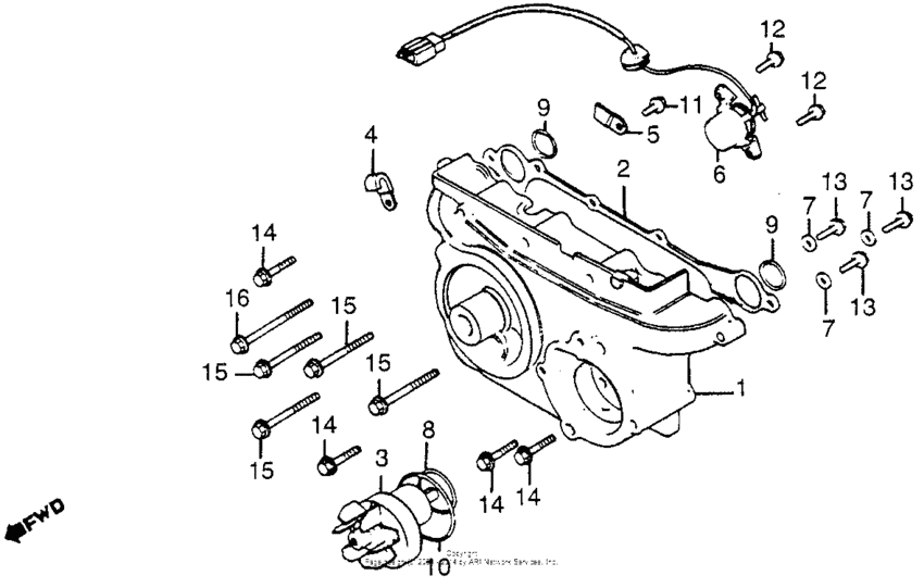Transmission cover + water pump