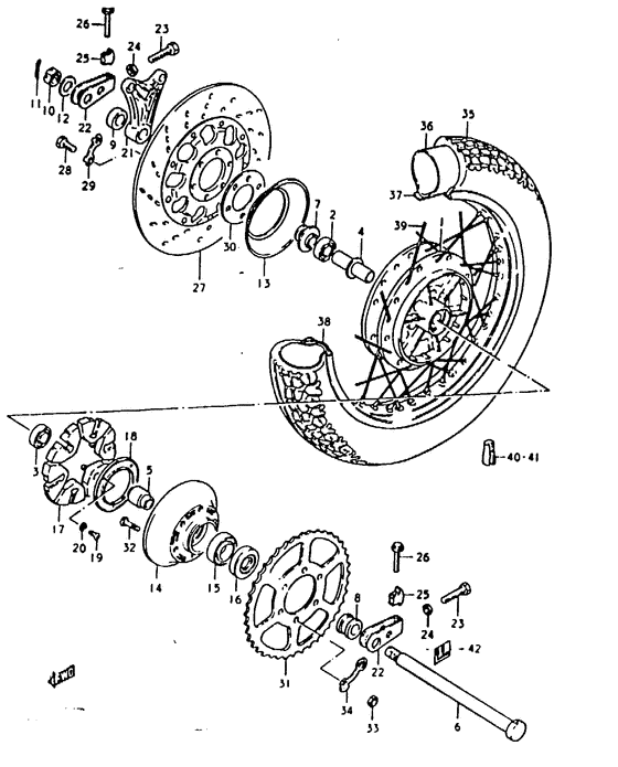 Rear wheel complete assy