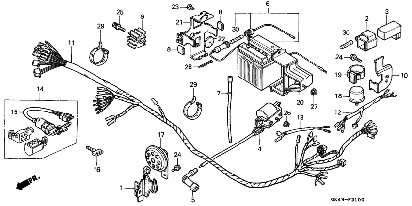 Wire harness/battery