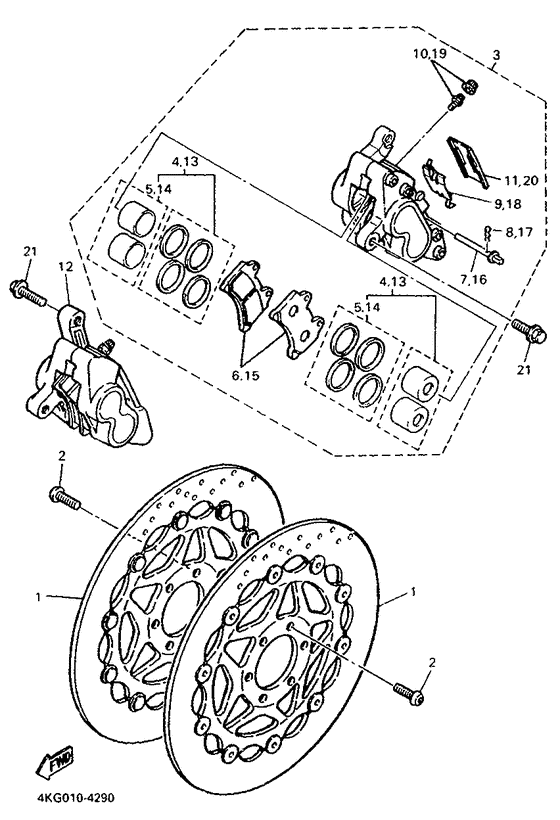 Front brake. caliper