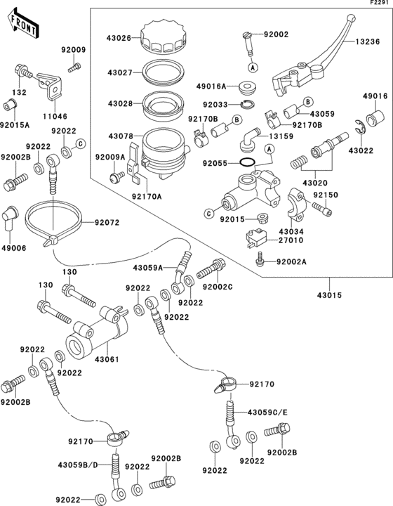 Front master cylinder(1/2)