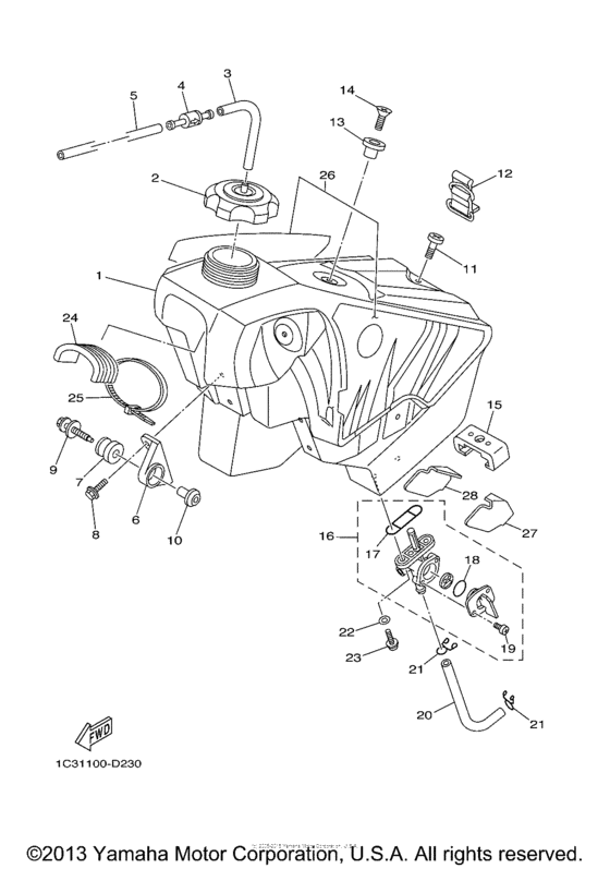 YZ250T1 Топливный бак