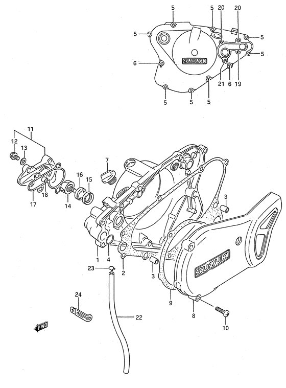 Crankcase cover - water pump