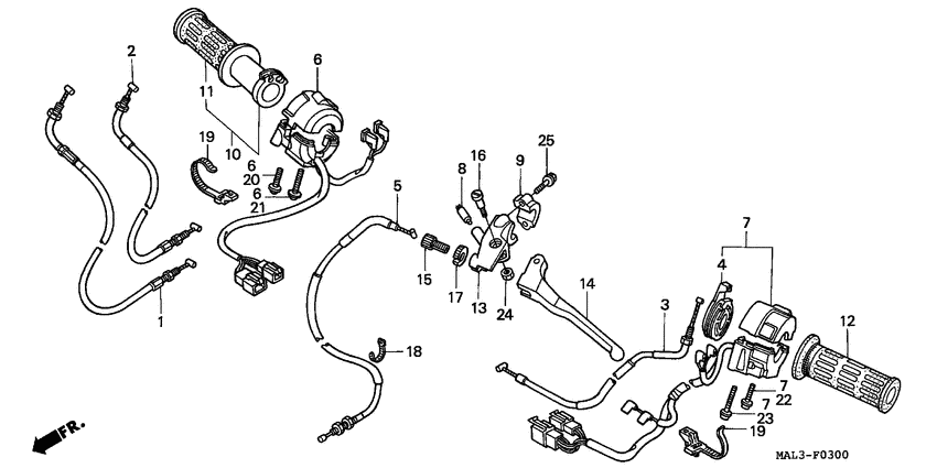 Handle lever/switch/cable