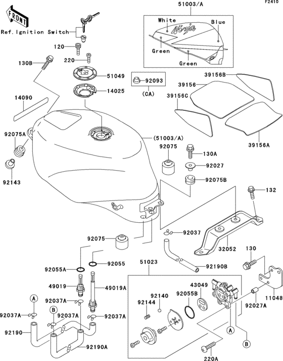 Fuel tank(1/2)(zx750-m1)
