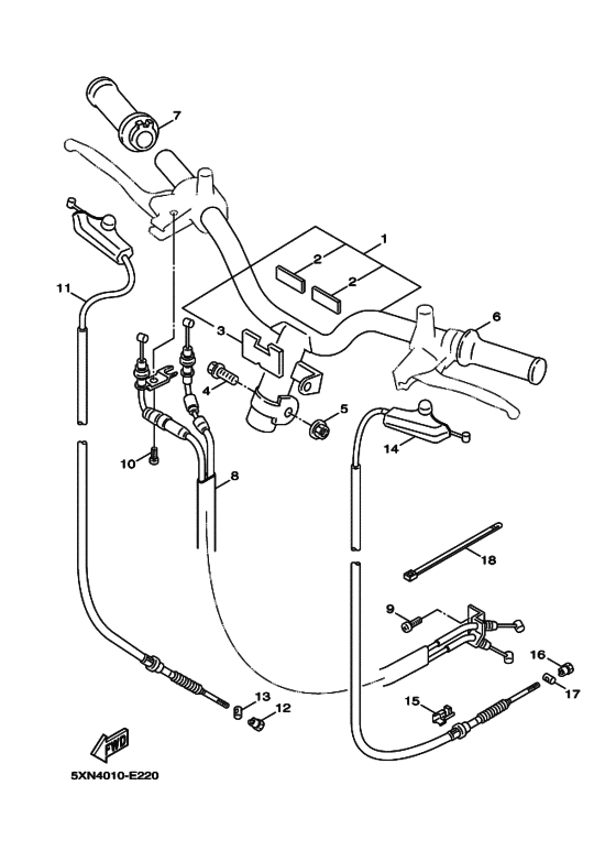 YL50 Рулевой рычаг и кабель