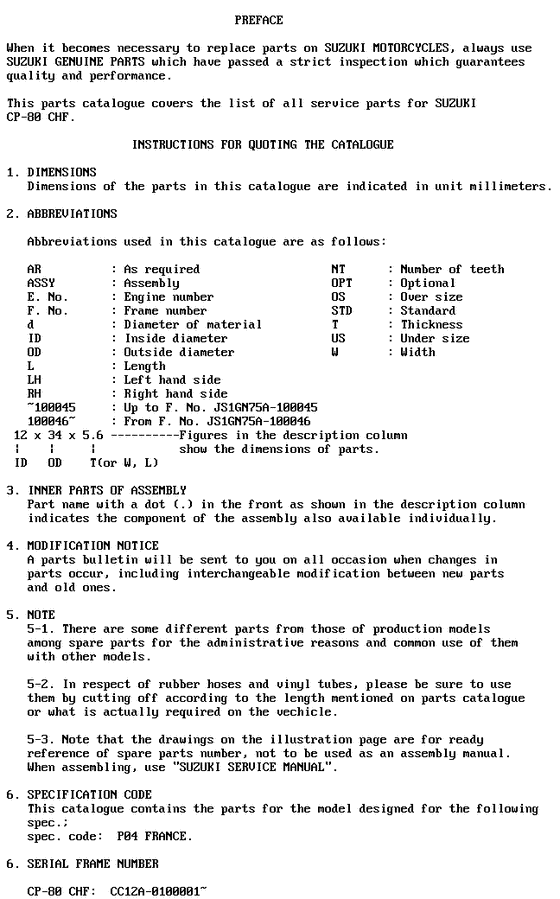 CP80 Catalog preface