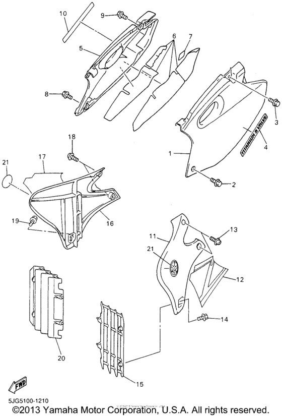 YZ426FN Боковые обтекатели