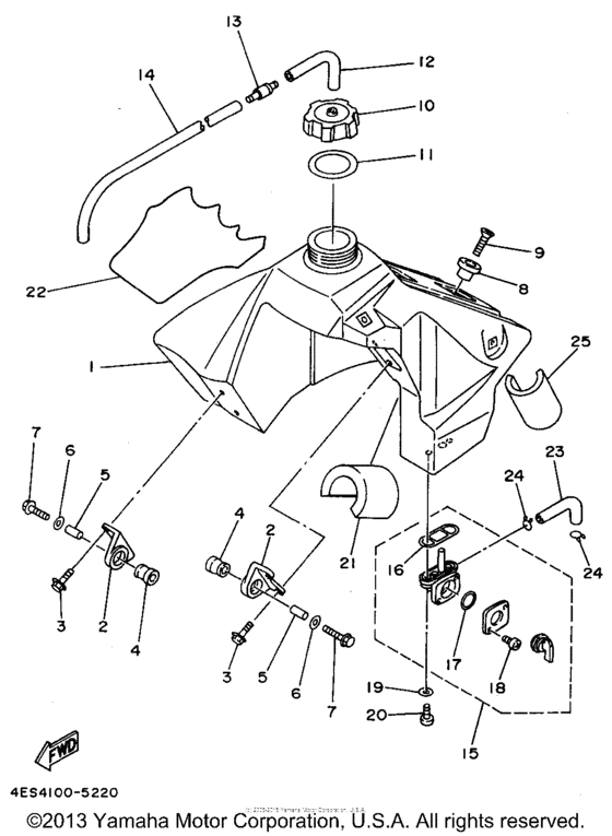 YZ80G1 Топливный бак