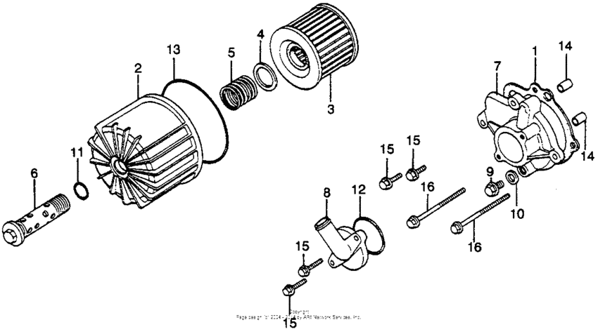 Oil filter + water pump cover