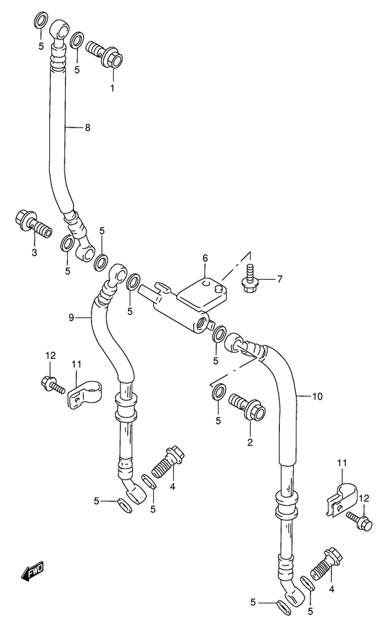 GSX600 Передние тормозные трубки