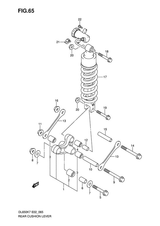 DL650 (ABS) Втулки заднего рычага