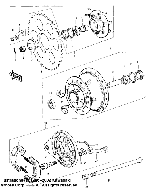 Rear hub/brake