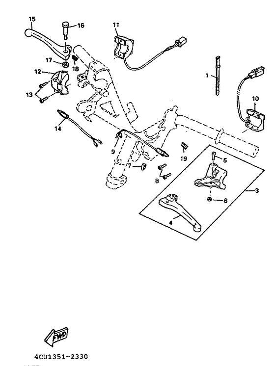 Handle switch. lever