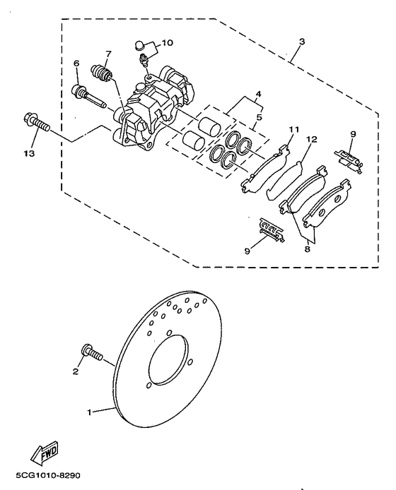 YP250D Задний суппорт