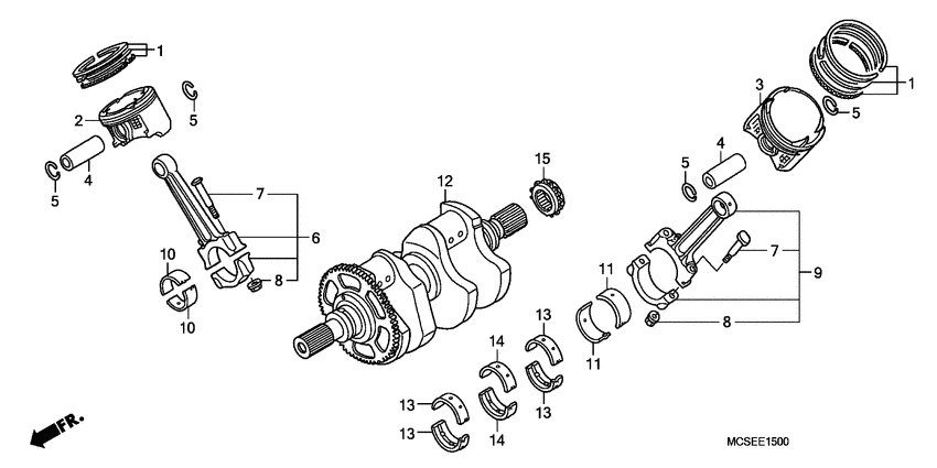 Crank shaft/piston