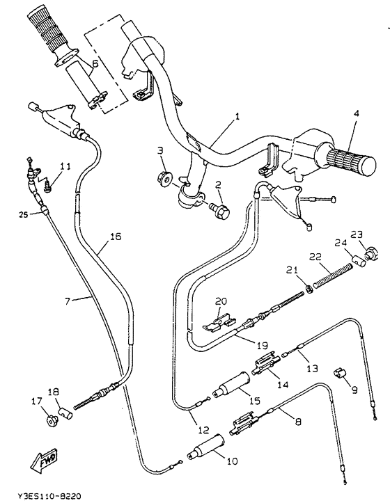 Steering handle. cable