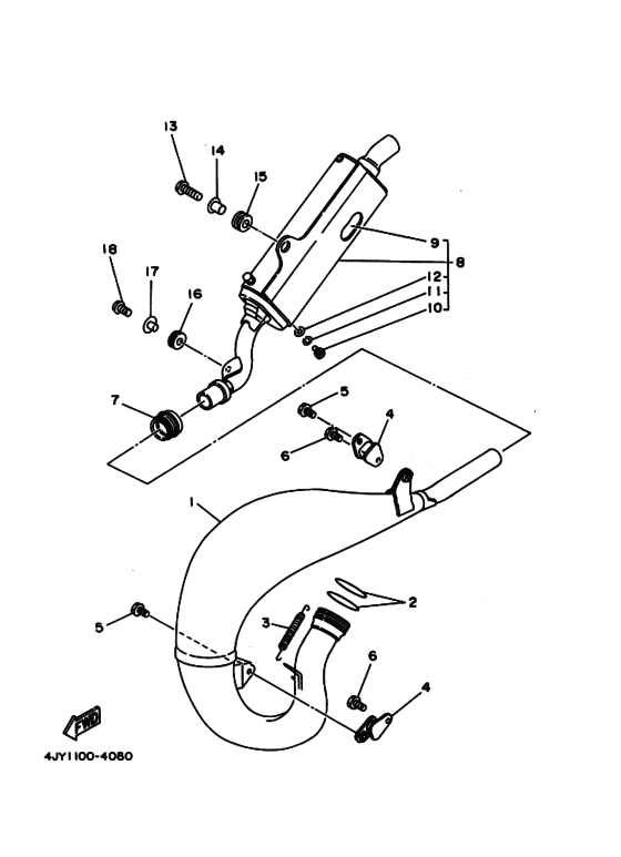 YZ125 YZ125F Выхлоп