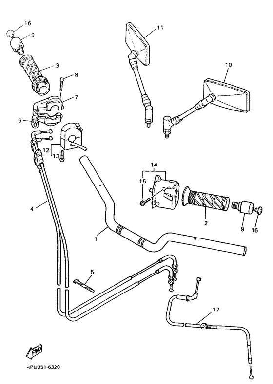 Steering handle. cable