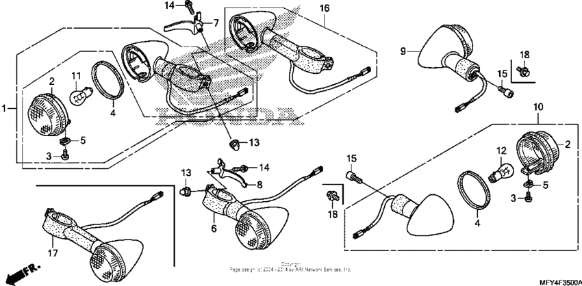 VT1300CR (ABS) Задний фонарь