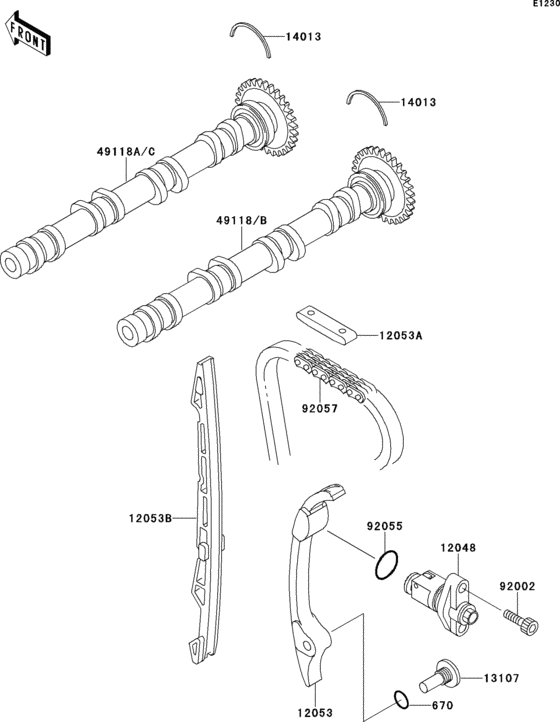ZX900 Распред вал