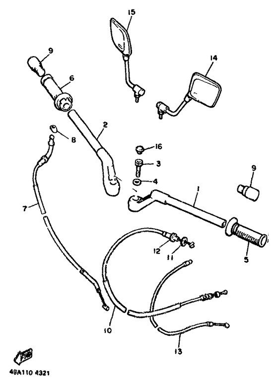 Steering handle. cable