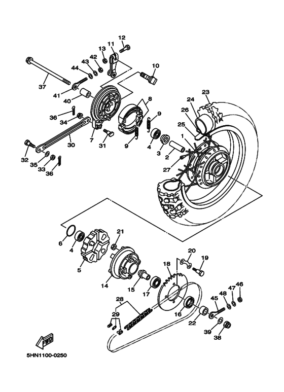 Rear wheel complete assy