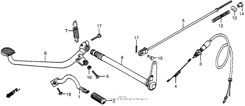 Brake pedal + change pedal