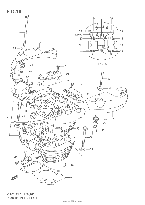 Rear Cylinder Head (Vl800C  E28)