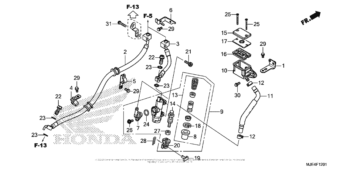 Rear Brake Master Cylinder (Cbr650Fa)