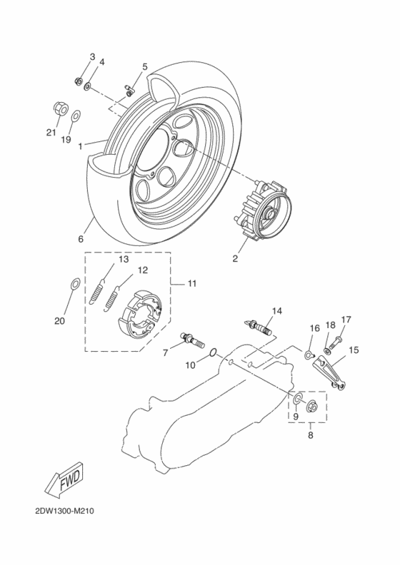 Rear wheel complete assy