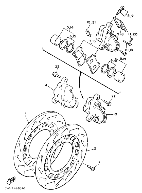 XVZ13TD Front brake. caliper