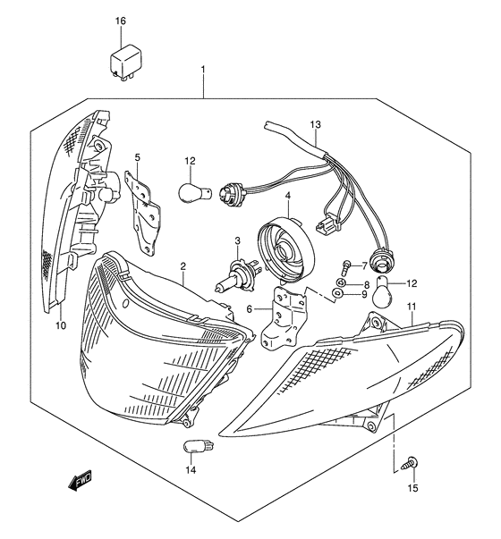 Front combination lamp