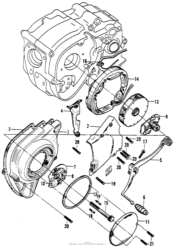 Crankcase cover + alternator