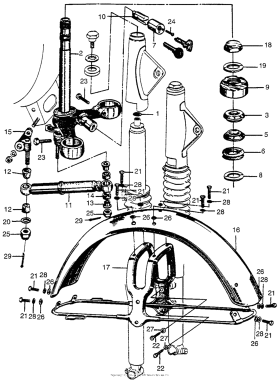 Steering stem + front fender