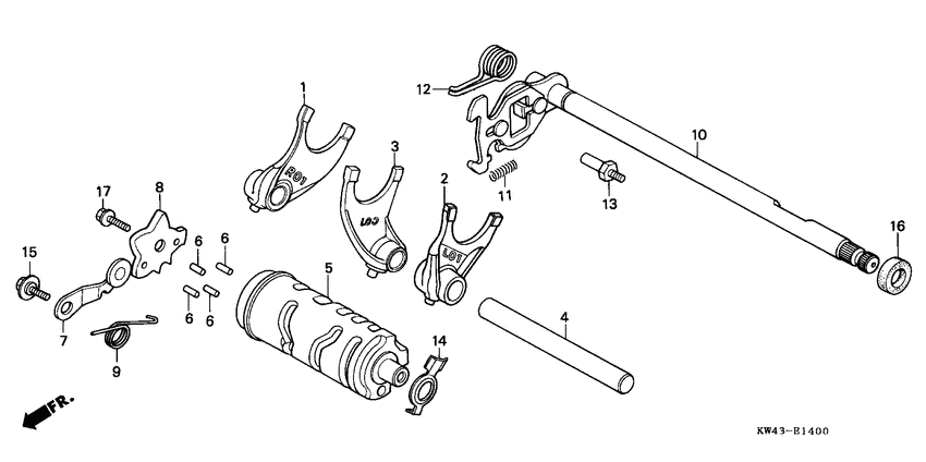 Shift drum/shift fork