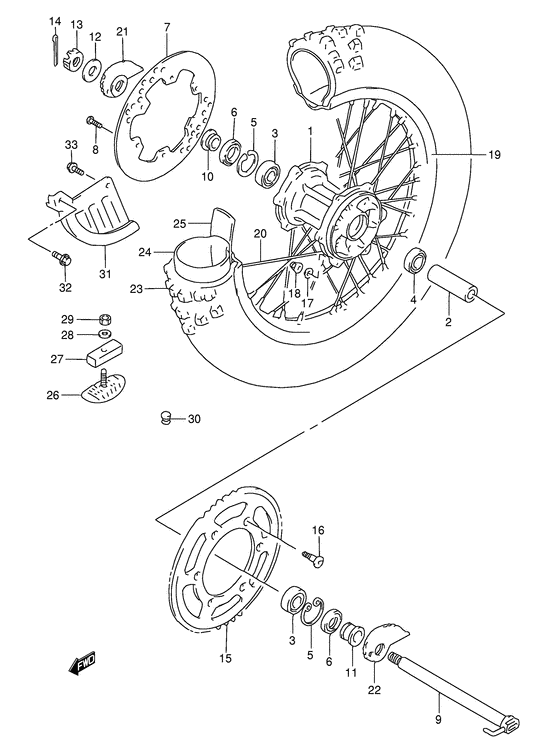 Rear wheel complete assy