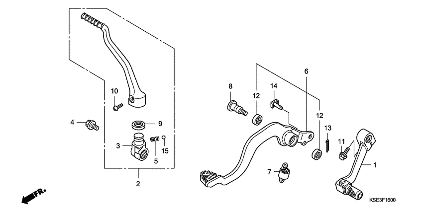 Pedal/kick starter arm