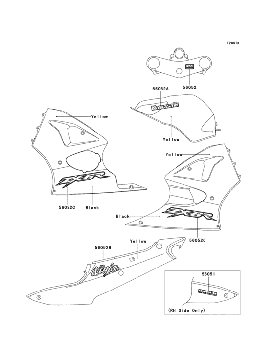 ZX600 Decals(yellow)(zx600-j3)