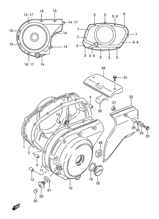 Crankcase cover ass`y  (v