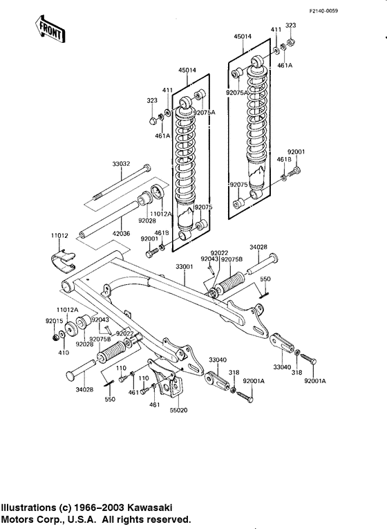 Swing arm/shock absorbers