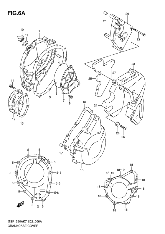 GSF1250 Crankcase cover ass`y  (v